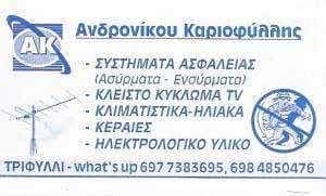 SECURITY SYSTEMS – ΑΝΔΡΟΝΙΚΟΥ ΚΑΡΙΟΦΥΛΛΗΣ