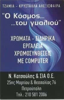 Ο ΚΟΣΜΟΣ ΤΟΥ ΓΥΑΛΙΟΥ-ΚΑΤΣΟΥΛΗΣ ΝΙΚΟΣ