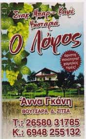 ΓΚΑΝΗ ΑΝΝΑ – ΨΗΣΤΑΡΙΑ ΤΑΒΕΡΝΑ Ο ΛΟΦΟΣ – ΒΟΥΤΣΑΡΑΣ ΙΩΑΝΝΙΝΑ