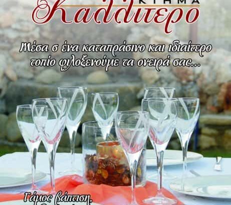 ΚΤΗΜΑ ΚΑΛΛΙΤΕΡΟ – ΤΕΤΡΑΔΗΣ ΑΓΓΕΛΟΣ – ΑΙΘΟΥΣΑ ΕΚΔΗΛΩΣΕΩΝ – ΚΑΛΑΜΑΚΙ ΖΑΚΥΝΘΟΣ