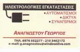 ΗΛΕΚΤΡΟΛΟΓΟΣ ΑΝΩ ΠΕΤΡΑΛΩΝΑ-ΑΝΑΓΝΩΣΤΟΥ ΓΕΩΡΓΙΟΣ
