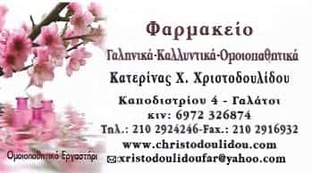 ΦΑΡΜΑΚΕΙΟ ΓΑΛΑΤΣΙ ΑΤΤΙΚΗΣ-ΧΡΙΣΤΟΔΟΥΛΙΔΟΥ ΑΙΚΑΤΕΡΙΝΗ