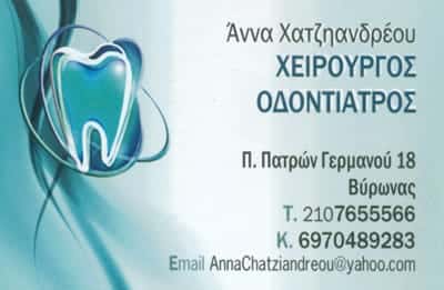 ΑΝΝΑ ΧΑΤΖΗΑΝΔΡΕΟΥ – ΧΕΙΡΟΥΡΓΟΣ ΟΔΟΝΤΙΑΤΡΟΣ ΒΥΡΩΝΑΣ ΑΤΤΙΚΗΣ