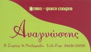 ΚΑΤΑΣΤΗΜΑ ΟΠΤΙΚΩΝ ΚΟΖΑΝΗ-ΑΝΑΓΝΩΣΤΗΣ ΕΥΑΓΓΕΛΟΣ