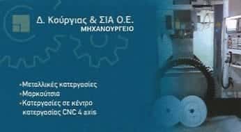 ΚΟΥΡΓΙΑΣ Δ. & ΣΙΑ Ο.Ε. | ΜΗΧΑΝΟΥΡΓΕΙΟ | ΙΩΑΝΝΙΝΑ