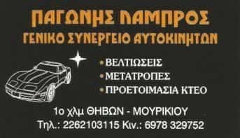 ΣΥΝΕΡΓΕΙΟ ΑΥΤΟΚΙΝΗΤΩΝ ΘΗΒΑ-ΠΑΓΩΝΗΣ ΛΑΜΠΡΟΣ